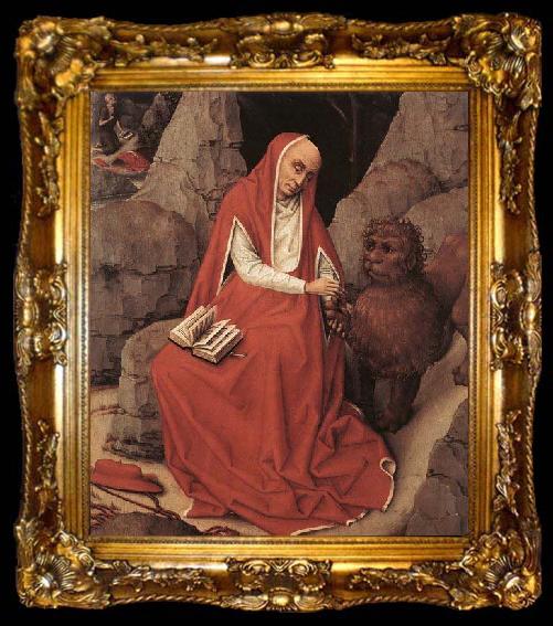 framed  WEYDEN, Rogier van der St Jerome and the Lion, ta009-2